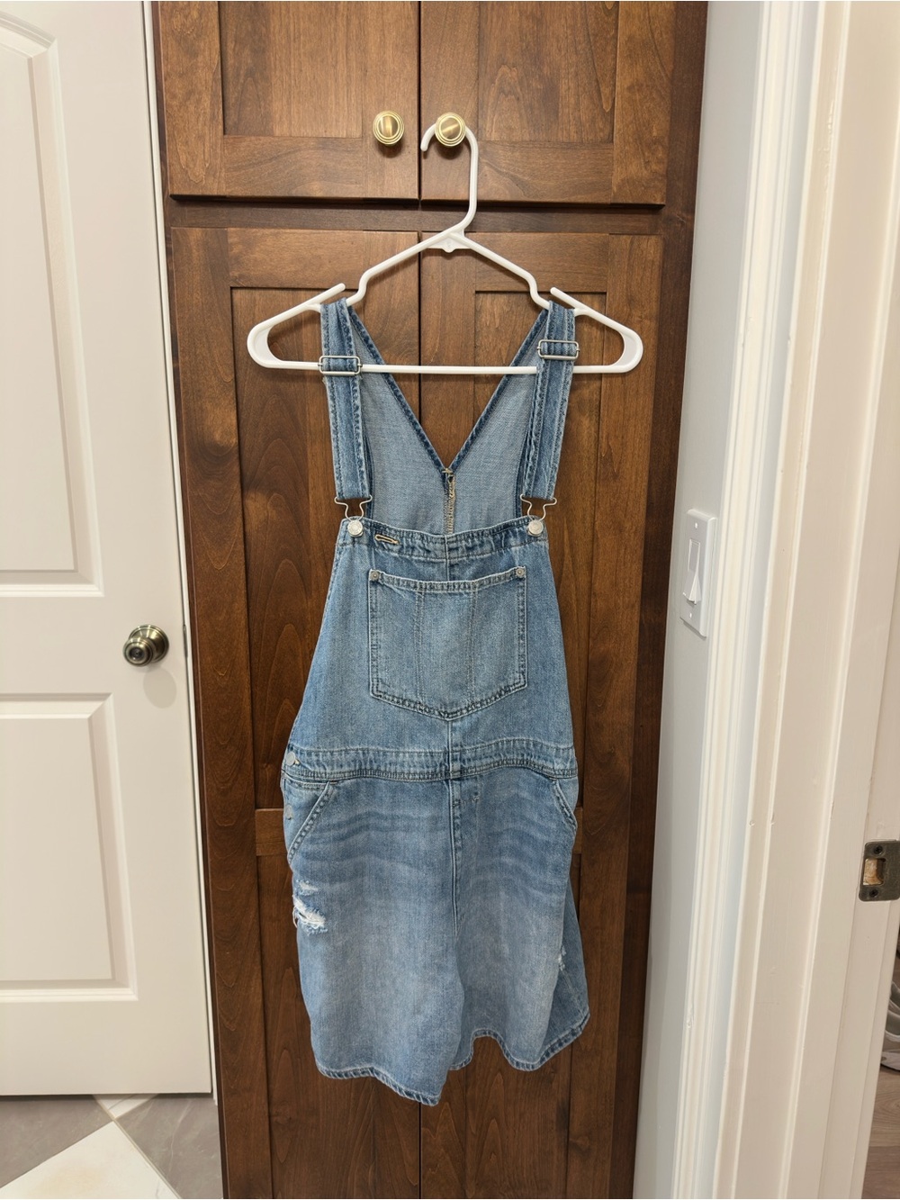 Denim Short Overalls - Light Blue